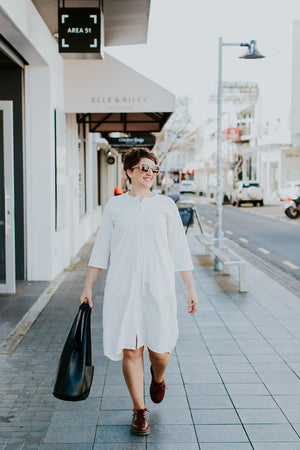 Long Shirt Dress - White