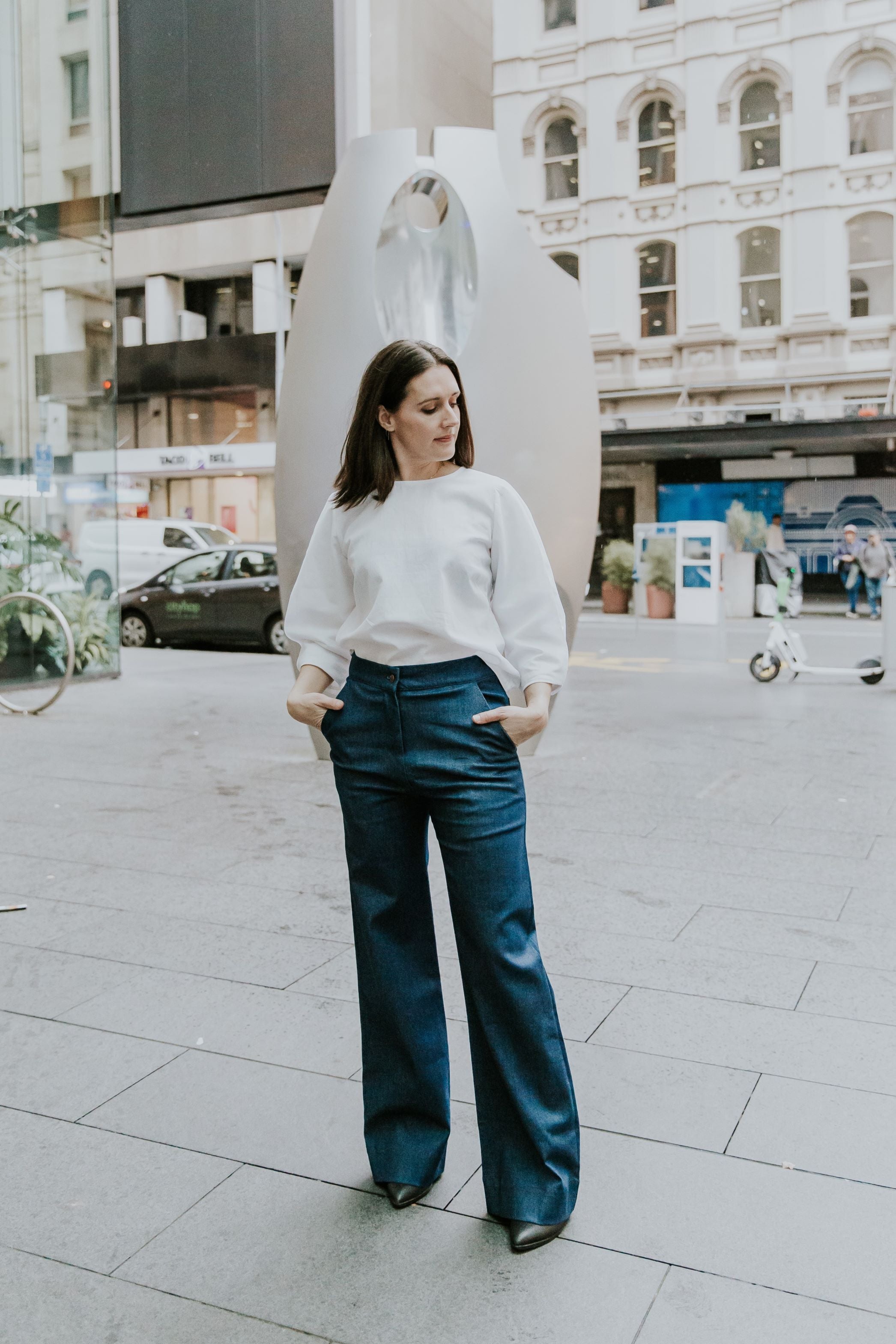 Long Sailor Jeans - Blue Raw Stretch Denim