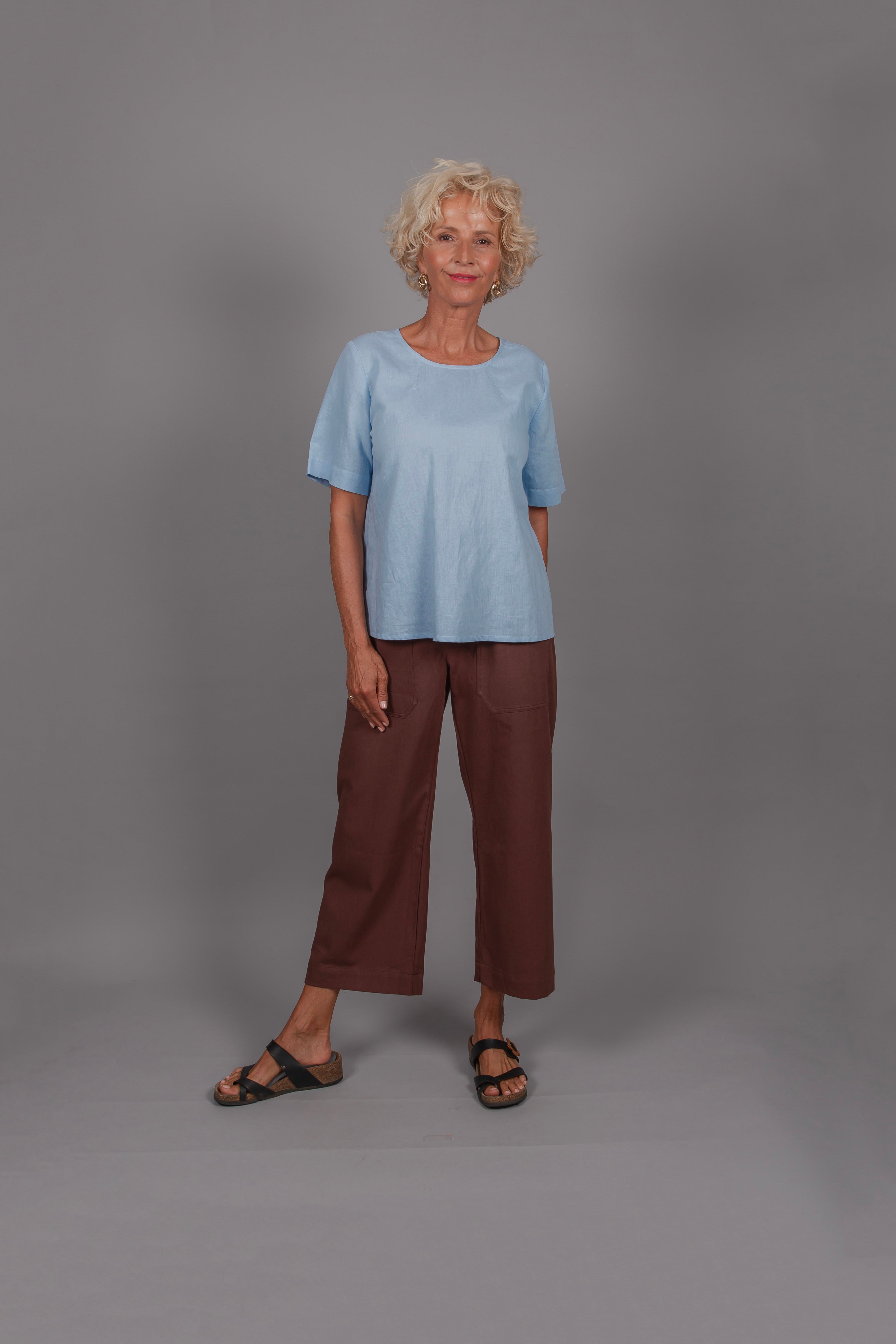 Bridie Boxy Tee - Wedgewood Blue